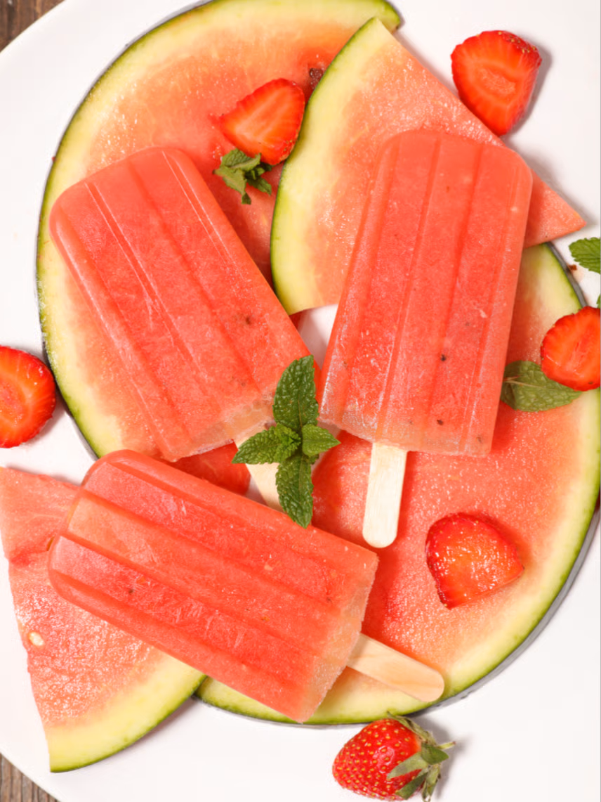 watermelon-strawberry pops - healthy summer treat