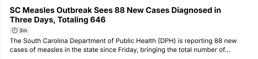 Protect against measles: SC measles outbreak cases