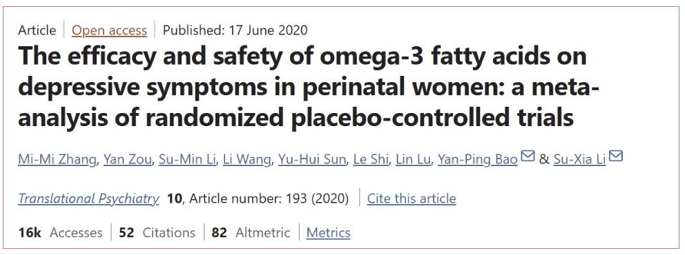 research on the link between omega-3s and postpartum depression