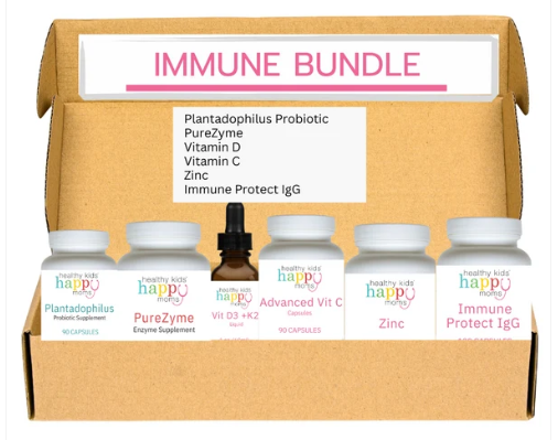 HKHM Immune Bundle for kids with support for cold, flu, and allergy symptoms.